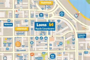 Carte interactive stylisée de la ville de Lyon, montrant des points d'intérêt pour le tourisme.